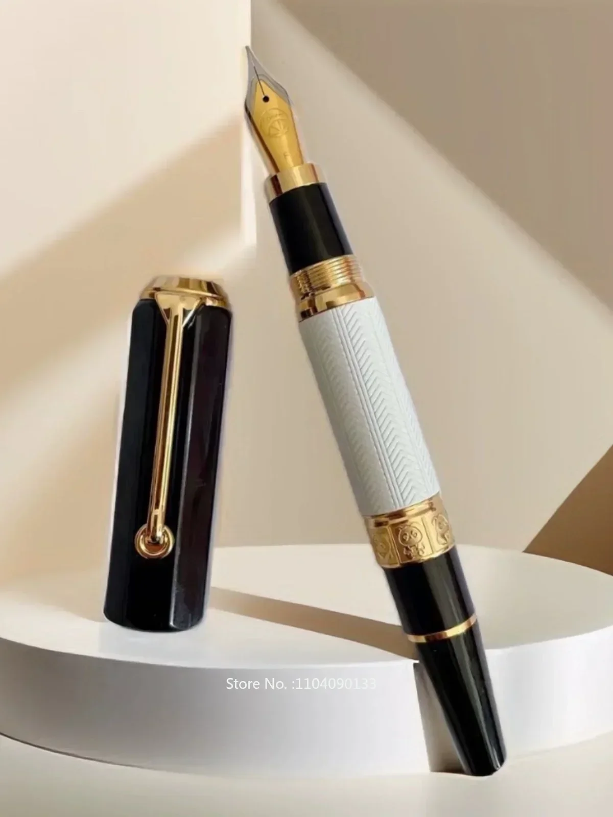 Lemon M5 Panda Pattern Acrylic Piston Fountain Pen Blade Long Knife Nib Hand-Polished 14K/18K Nib Writing Luxury Stationery New