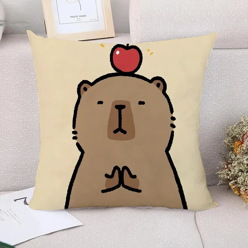 Cartoon Capybara Decorative Pillowcase Living Room Office Home Pillowcase Car Ornaments