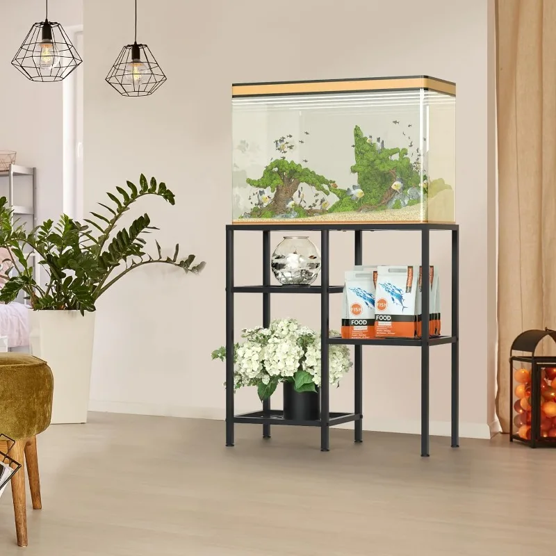 Imagem -04 - Galões Aquarium Stand Turtle Tank Reptile Stand com 3-tier Small Metal Shelf 20