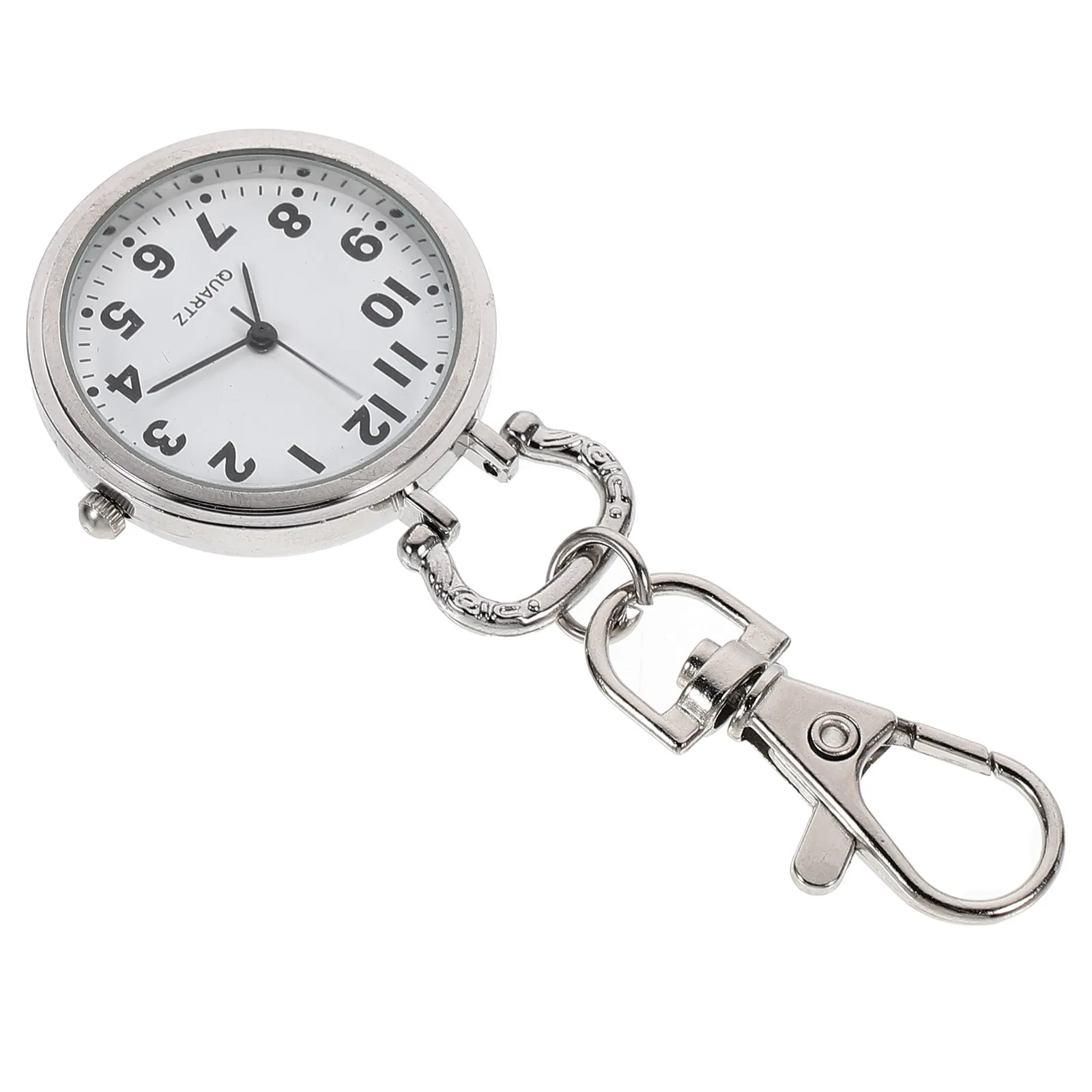 1Pcs Zinc Alloy Nurse Pocket Watch Large Dial Quartz Movement Portable Hanging Watch Key Buckle Student Doctor Gift