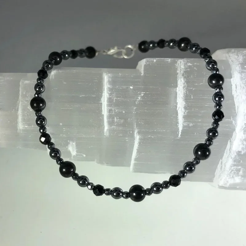 With Black Tourmaline and Hematite - Reiki Charged - Shields Aura From Negativity, Brings Calm Bracelet