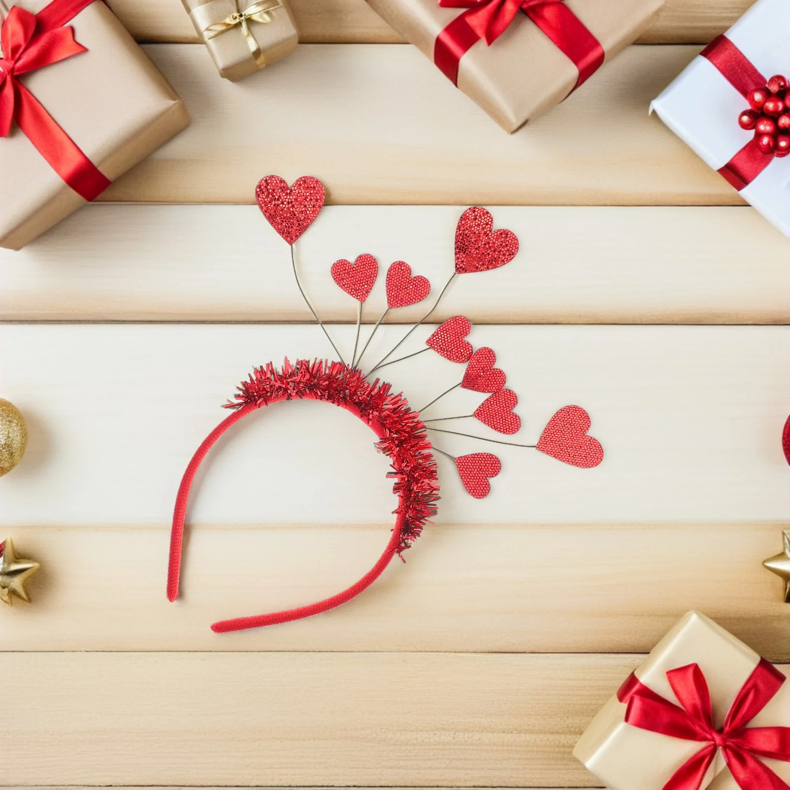 

Red Heart Hair Band Valentine Theme Love Designed Headwear for Women Party Wedding Accessories Cupid Decoration Gift