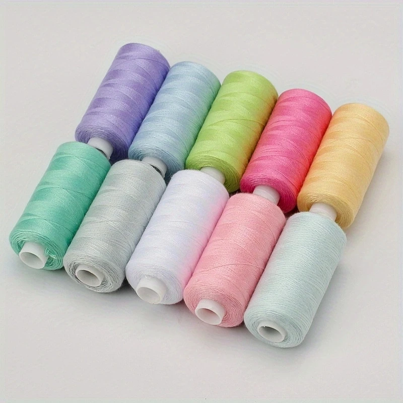 10pcs/Pack Assorted Colors Sewing Thread Polyester Sewing Thread, For Domestic DIY Sewing And Embroidery