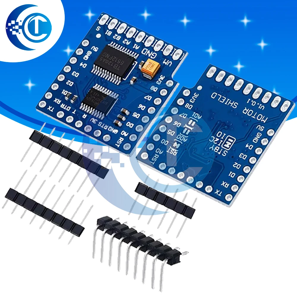 for WeMos D1 Mini Motor Driver Shield Set: TB6612FNG I2C Dual Motor Controller with Serial Potentiometer