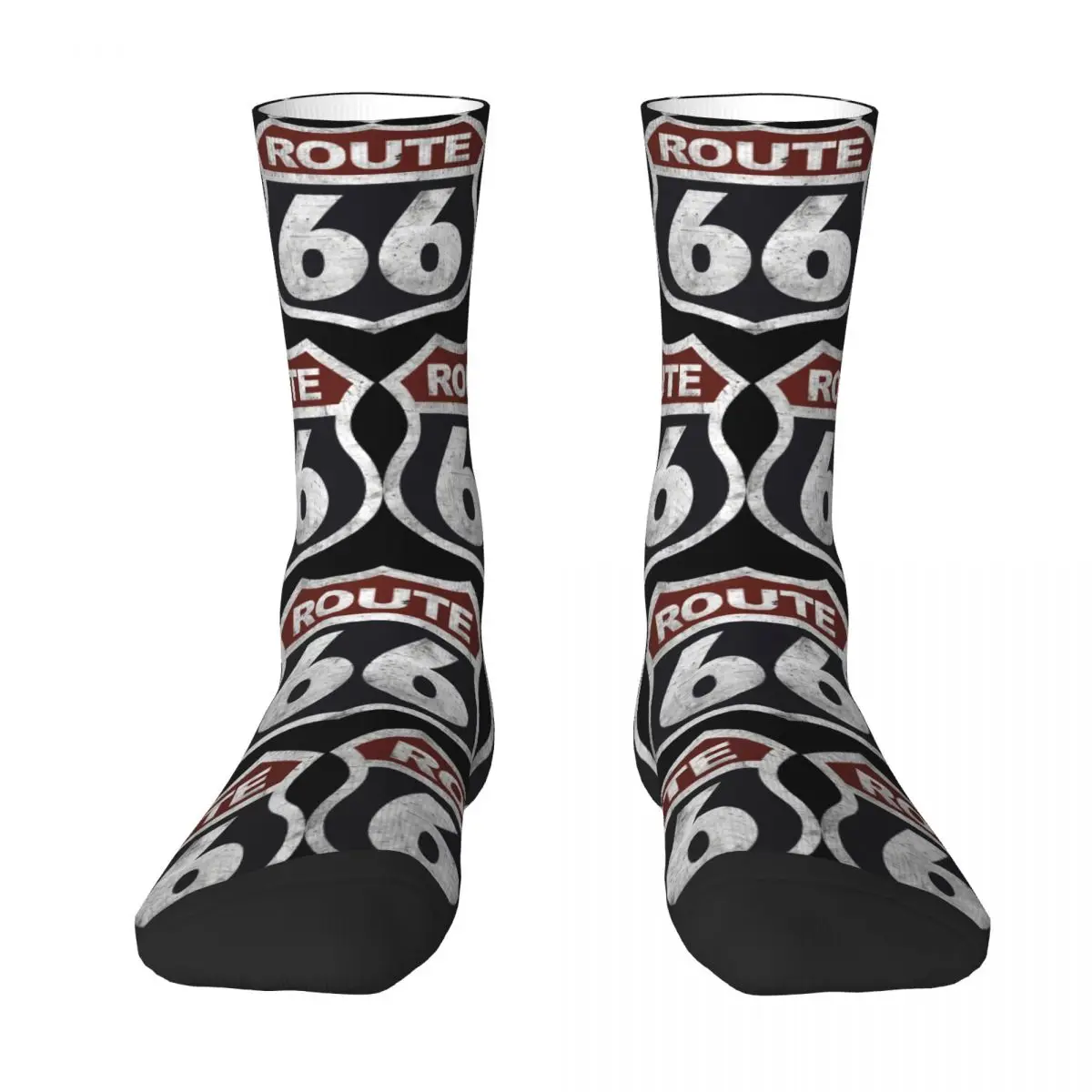 Historic Vintage Route 66 Unisex Winter Socks Cycling Happy Socks Street Style Crazy Sock