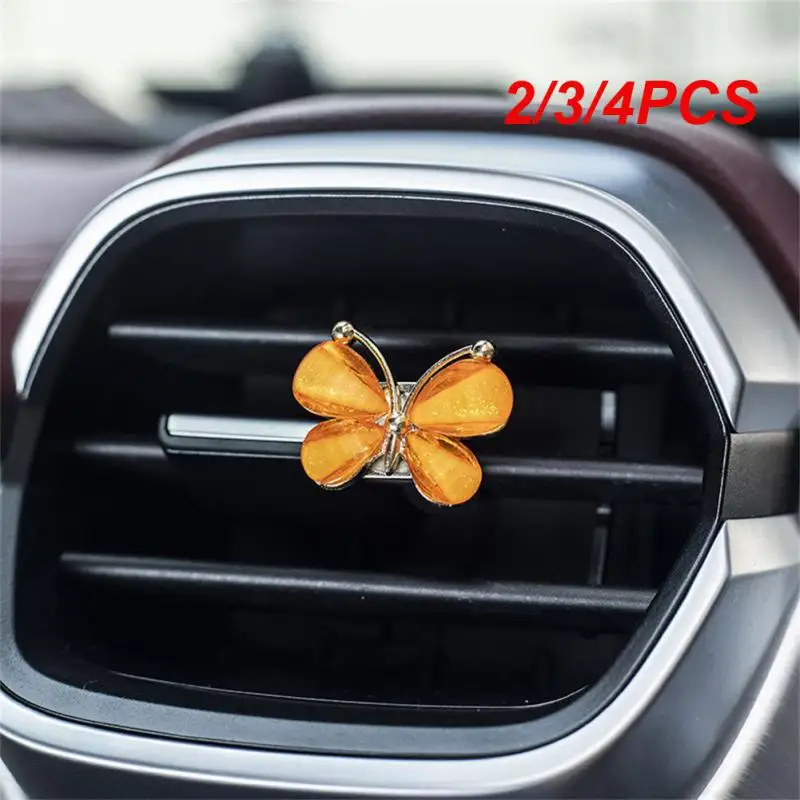 2/3/4PCS Air Freshener Universal Creative Butterfly Butterfly Car Perfume Natural Smell Spice Auto Parts Car Aromatherapy Clip