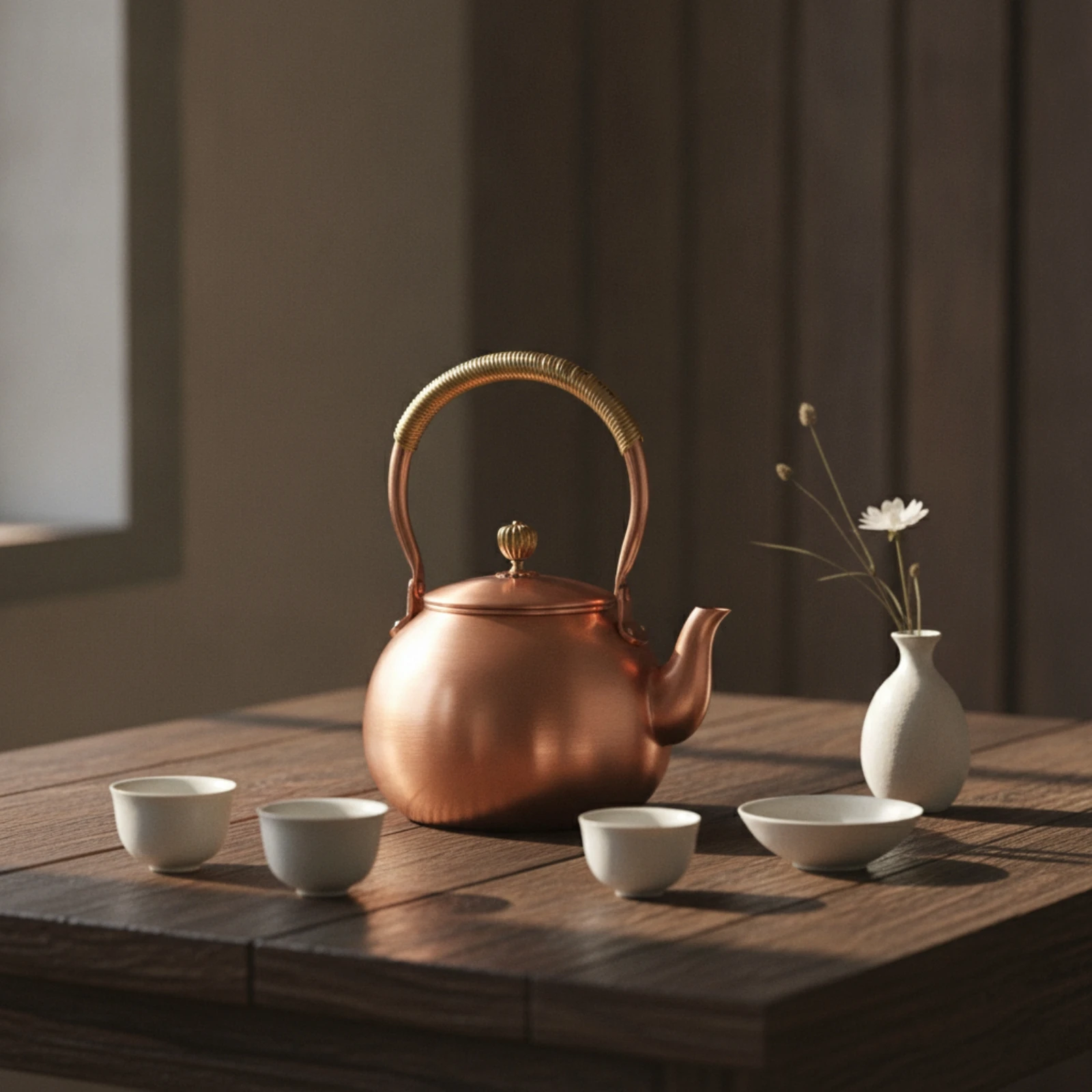 Copper Tea Kettle Hammered Copper Kettle Cookware Gas-Compatible Long-Lasting for Home Cooks, Kitchen