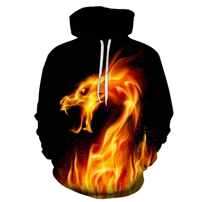 

New Trend Colorful Flame Hoodie 3d Sweatshirt Men And Women Hooded Loose Autumn And Winter Coat Street Clothing Jacket Hoodies