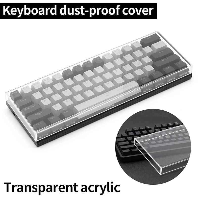 Funda protectora transparente para teclado acrílico, cubierta antipolvo para teclado mecánico para 60/61/64 96 98104/108, funda para teclado y ratón