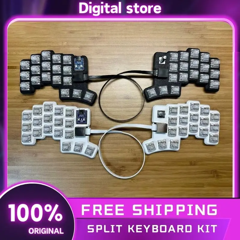 Corne barato kit de teclado dividido 36 teclas suporte frial/qmk com fio hotswap ergonomia kit de teclado mecânico para jogos personalizado