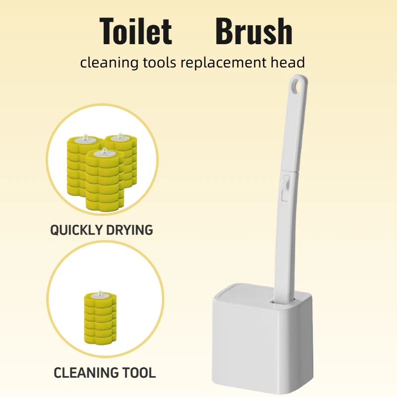 Toilet Brush Set with Holder Deep Cleaning Toilet Bowl replacements heads Bathroom Cleaning Tool for Home Hygiene Accessory