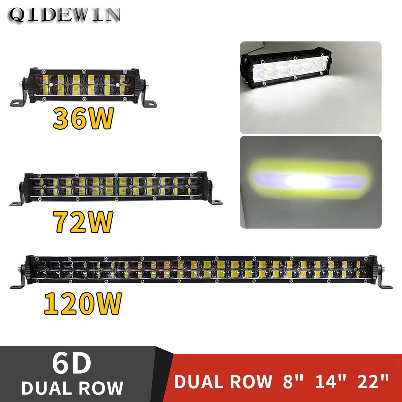 

Double Row 6D Lens Led Bar Off Road Work Lamp Slim Led Light Bar for 4x4 Offroad Truck Spot Light for Car Tractor SUV 12v-36v