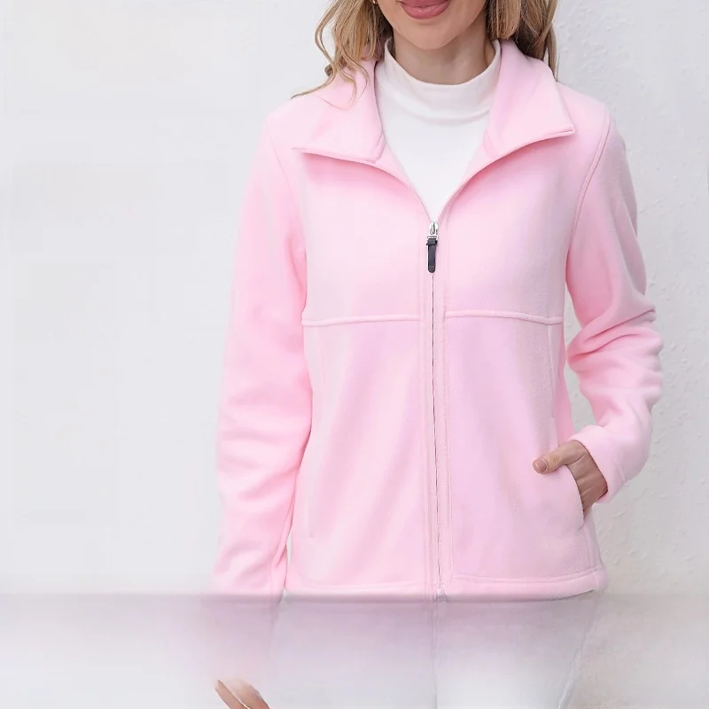 

Women's Faionable Casual Fce Jaet Autumn Winter Outerwear Layering Optimal Polyester Fiber Long Sve Zipper Closure