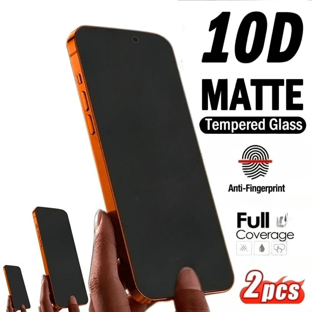 

2Pcs Matte Tempered Glass for iPhone 17 16 15 14 Pro Air 16 15 14 Plus 13 12 11 Pro Mini XR XS Max Anti-Scratch Screen Protector