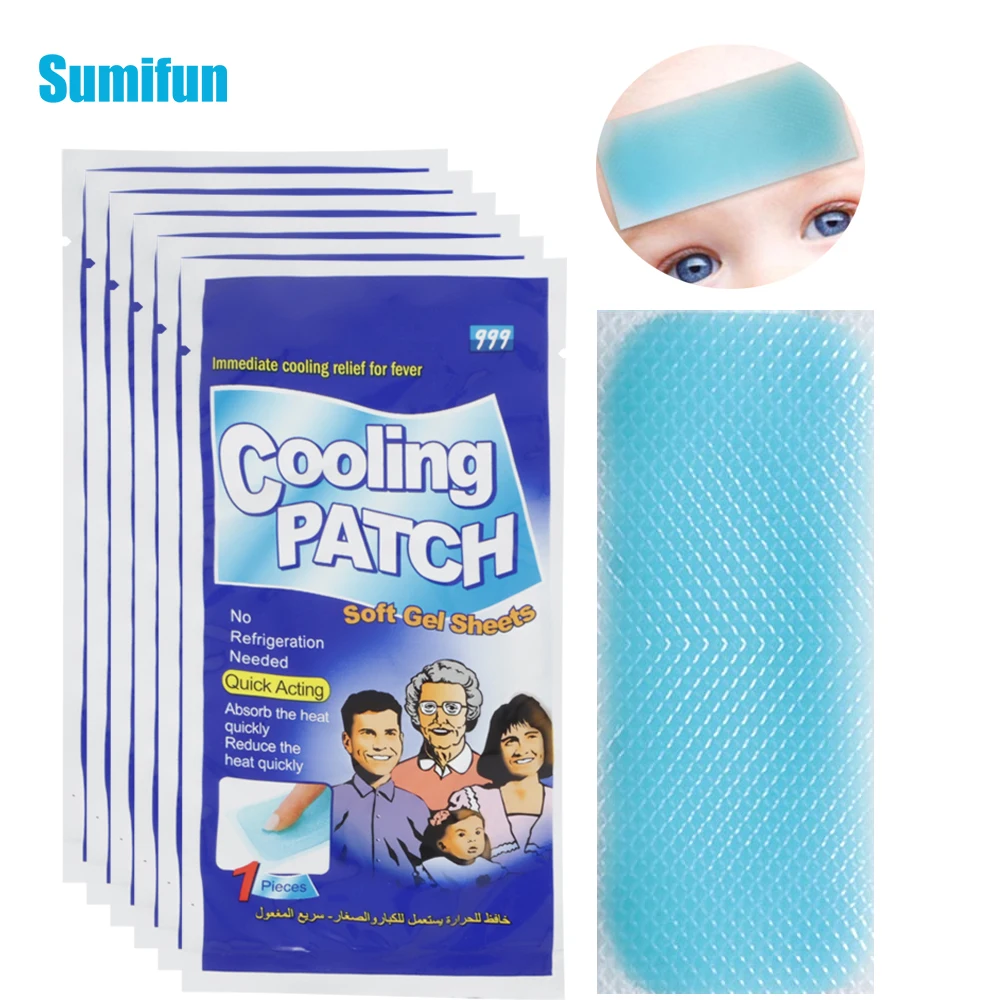 

10/30/50Pcs Cooling Patch Fever Down Medical Plaster Ice Gel Fever Migraine Headache Stickers Lower Temperature Polymer Hydrogel