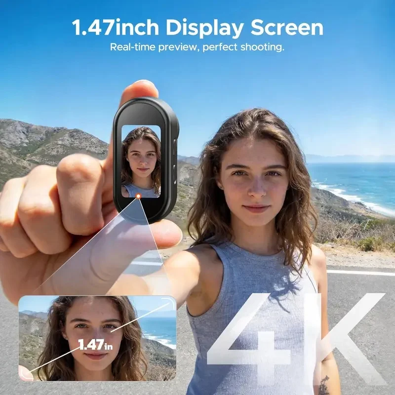 New Sports Camera 4K Body Action Wearable Body Camera Magnetic Thumb Size Action Cam Stabilization Audio/Video Recording Action