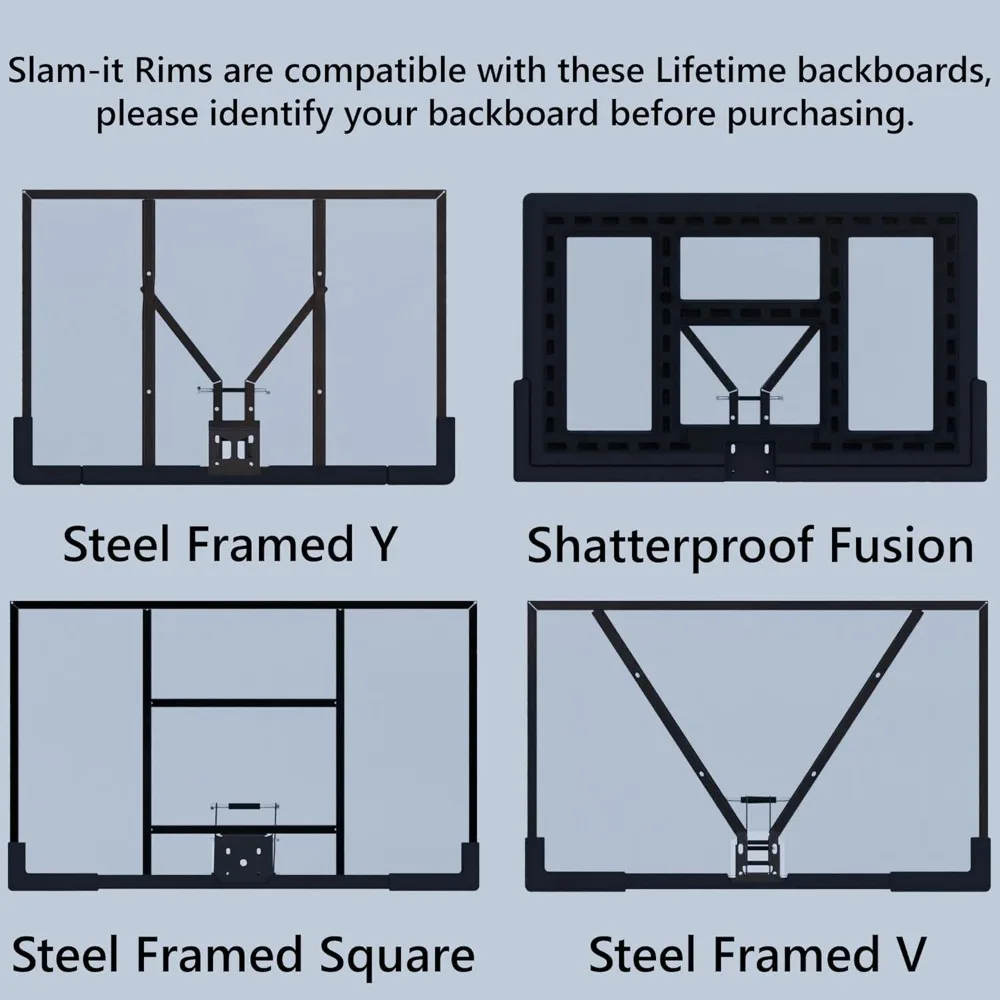Heavy Duty 18 Inch Slam Dunk Basketball Rim with All-Weather Net - Solid Steel Construction for Outdoor Courts