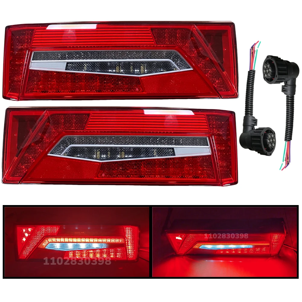 1Pc 24V LED Rear Headlight Tail Light For Scania R S L Truck Taillight With Connectors Accessories Parts OEM 2860827 2860829