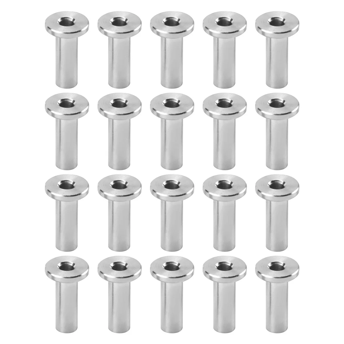 Mangas protectoras de acero inoxidable, Kit de ojal para Cable de 1/8 pulgadas, 40 piezas