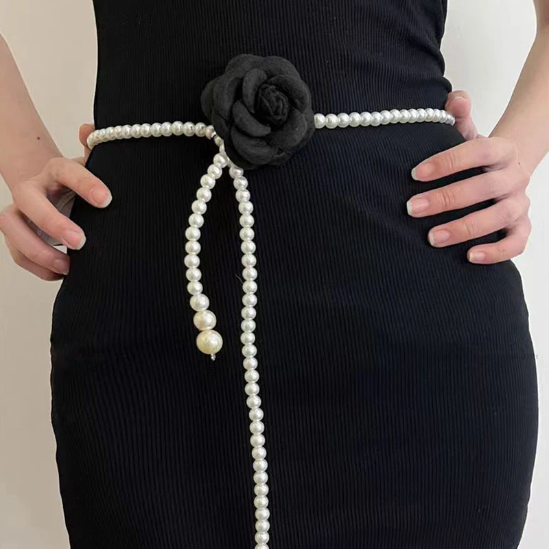 Ceinture en chaîne de taille en perles multicouches rétro Y2K pour femmes, accessoires de bijoux de corps élégants pour fête et tenue décontractée