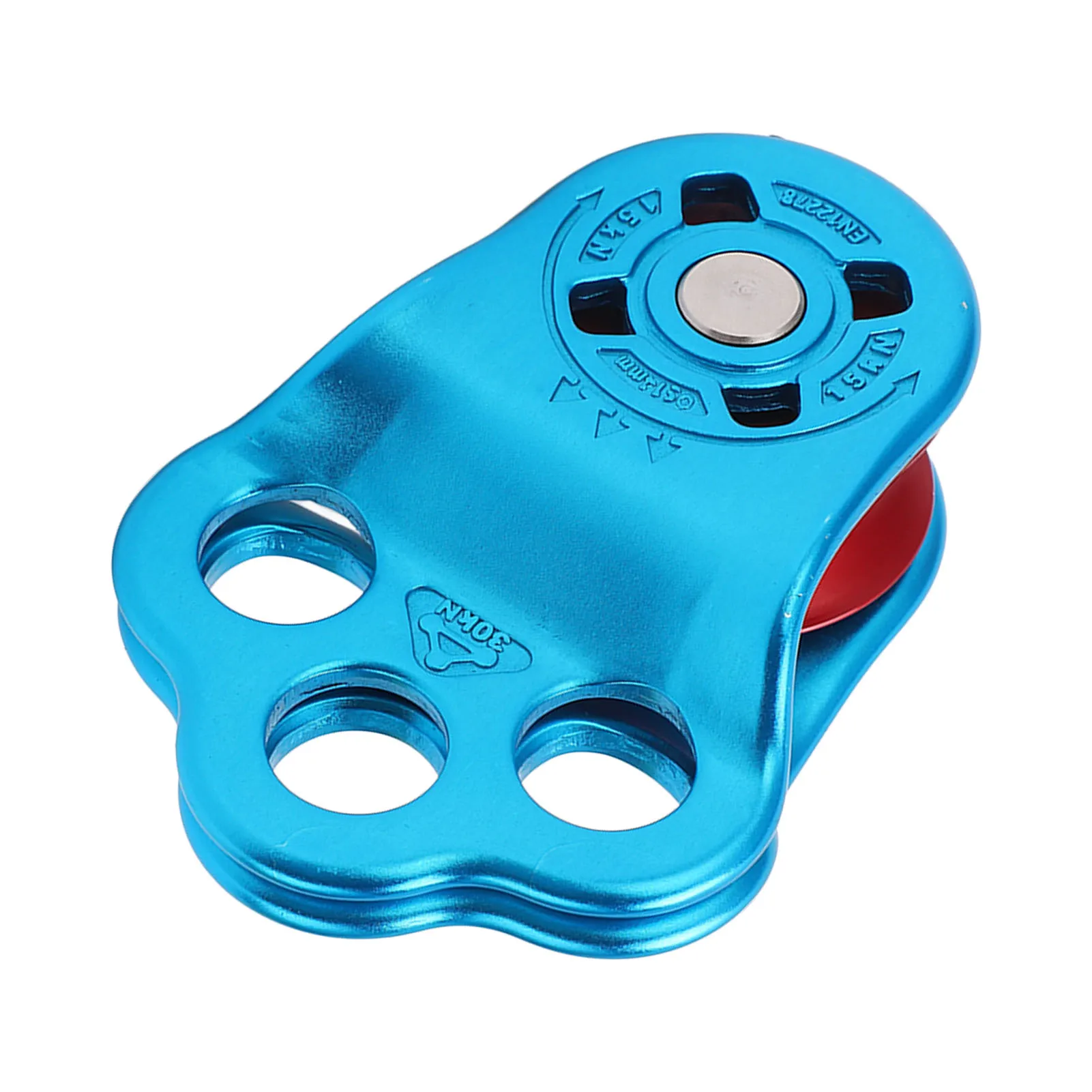 New Aluminum Alloy Climbing Pulley 7075 Aluminum 30kN Rope Pulley 3 Hole Mount Blue Red Single Pulley Rock Climbing view 2