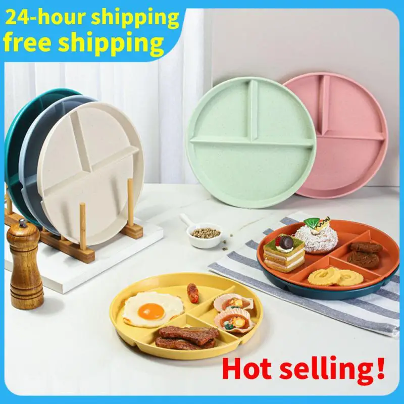 Portion Control Plate For Adults Women Weight Loss Round Bariatric Control Plate Reusable Plastic Divided Plate With 3