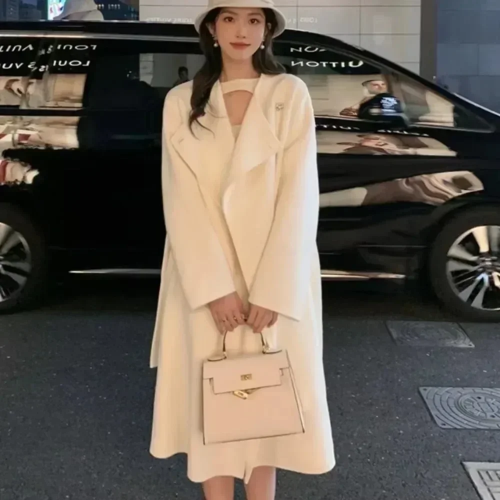 

2025 двустороннее кашемировое пальто, женская шерстяная куртка, новая осенне-зимняя длинная шерстяная куртка, женская высококачественная женская куртка из натурального лисьего меха