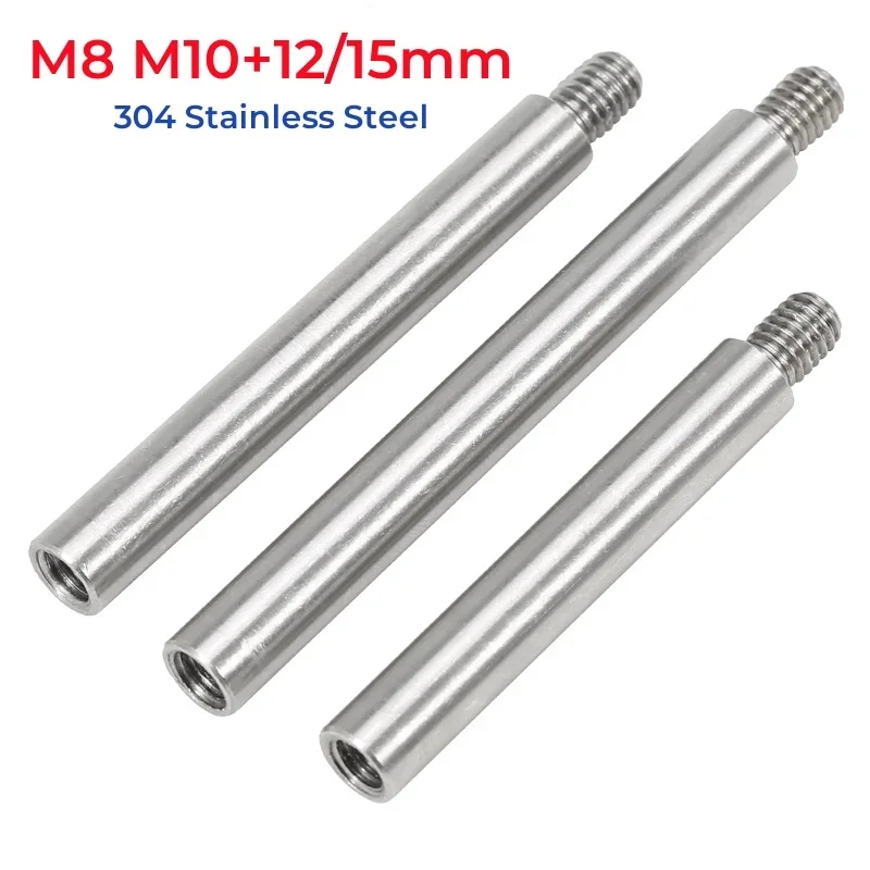 304 Stainless Steel Round Standoff Male To Female Standoff Spacer Screw Bolt M8 M10+12/15mm