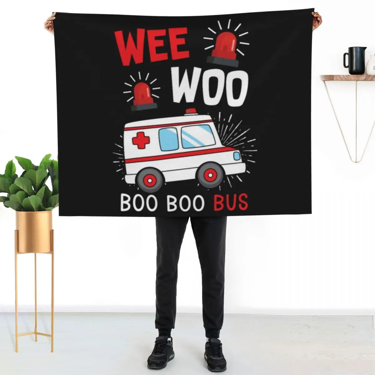 Paramedic Wee Woo Ambulance Throw Blanket Stuffeds Decorative Sofa Hairy Hairys for sofa Bed linens Blankets