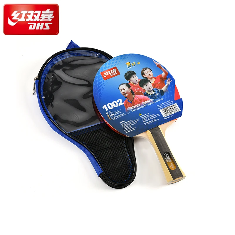 

DHS Red Double Happiness H1002 1 Star Table Tennis Paddle Single Horizontal Grip 1 Pack Students Sports Entertainme with Bag