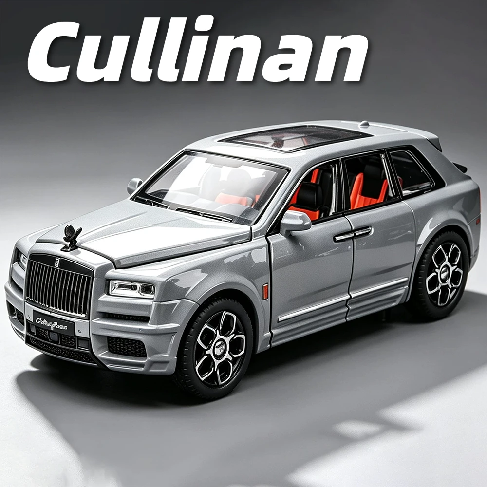 1:32 Rolls-Royce Cullinan Spectre Luxury Car Model Toy Alloy Body Pull Back Rubber Tires Vehicles Sound Light Gifts for Children