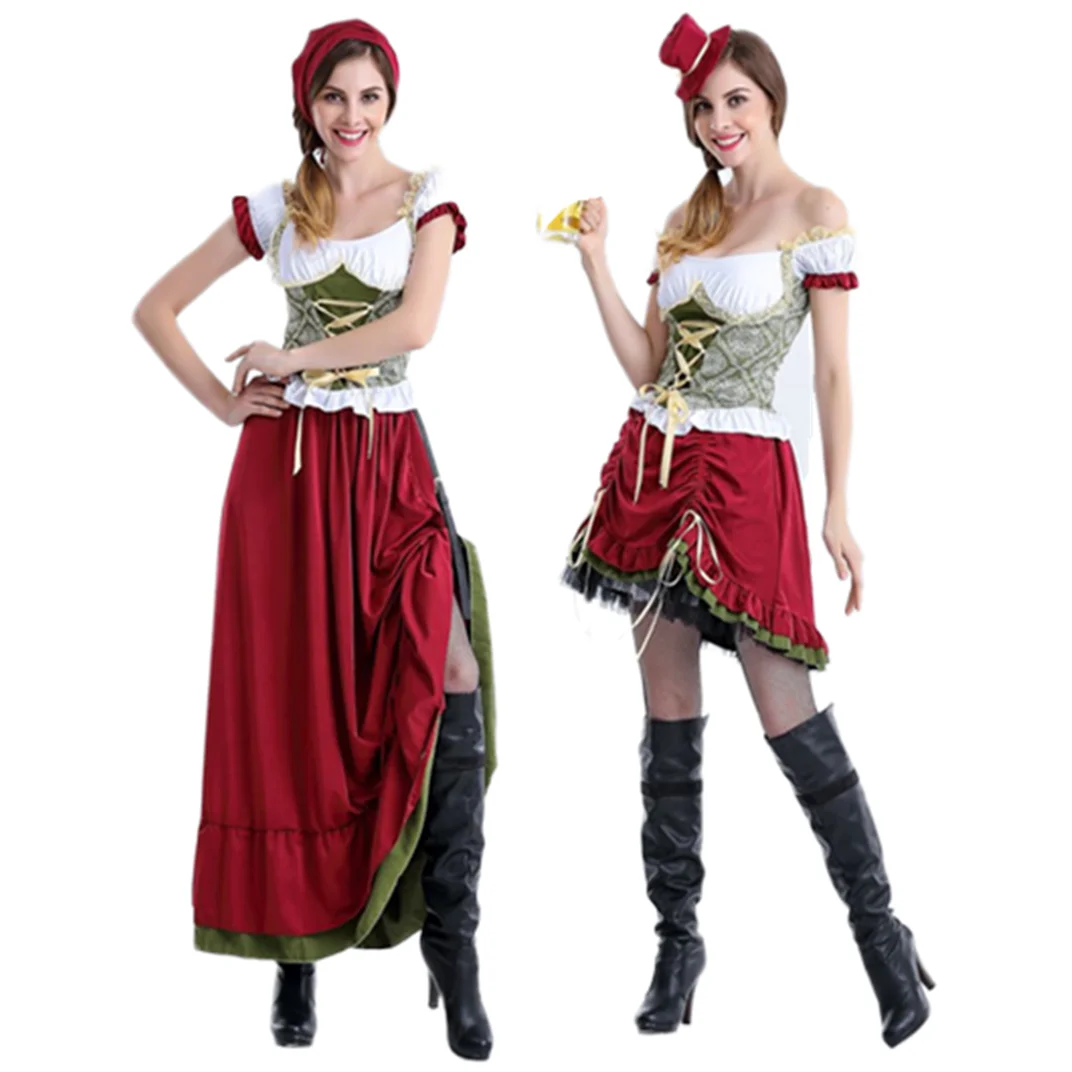 

German Oktoberfest Beer Costume Adult Women's Renaissance Wench Beer Garden Girl Fancy Halloween Carnival Cosplay