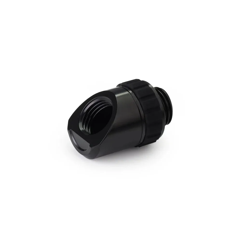 Alphacool Apex Grip Adapter 45° OT/IT G1/4 Rotatable Fittings For Modern Custom Water Cooling System,Black,Silver