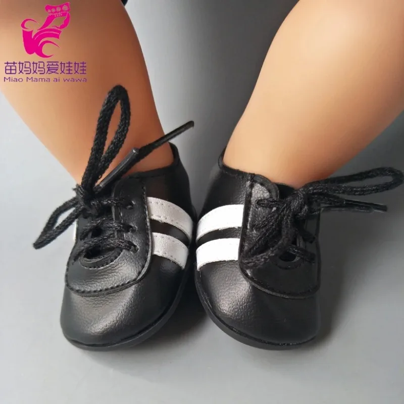 Sport Doll Shoes Fit for 43CM  Reborn Baby Doll Black Football Shoes for  Baby Doll