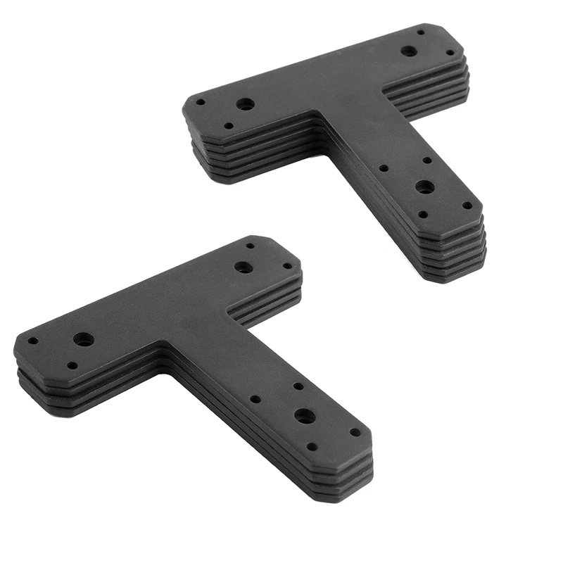 Column To Beam Connectors T Brackets - T Plate Flat Straight Steel Brackets Black 4Mm Thick For Patch Plates