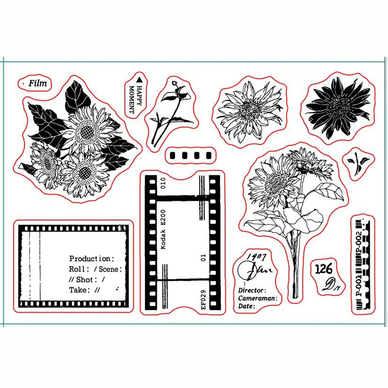 ZFPARTY Flowers Transparent Clear Silicone Stamp/Seal for DIY scrapbooking/photo album Decorative sheets