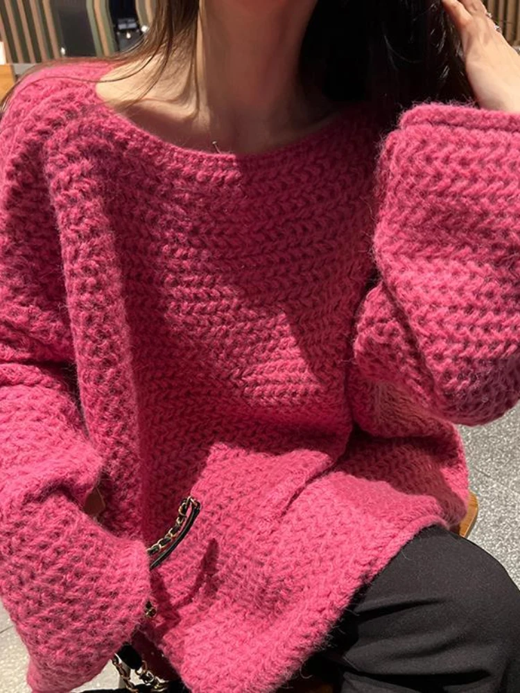 

Sweater Women Solid Fashion Tender Simple Loose Pullovers Autumn All-match BF Casual Clothing Aesthetic Winter Chandails Femme