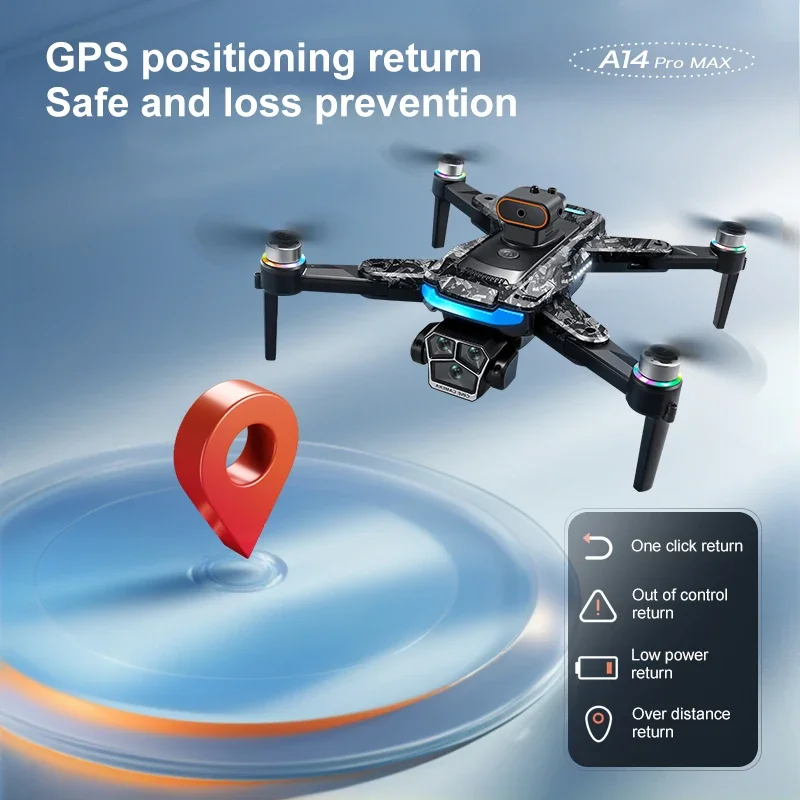 Xiaomi A14 pro Max Drone 8k HD Dual Camera GPS Brushless Optical Flow Obstacle Avoidance 4.5-inch Large Screen Uav Rc 20000m New