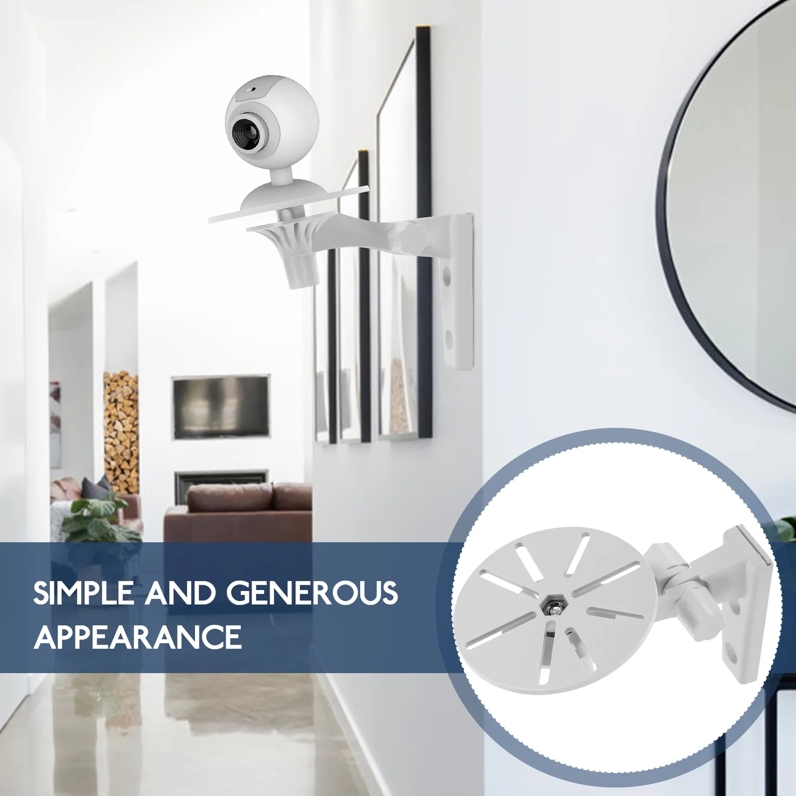 

Camera Wall Mount Rotatable Ip Bracket Punch Free Security Camera Rack ABS Material 360 Degree Adjustable No Drilling Easy