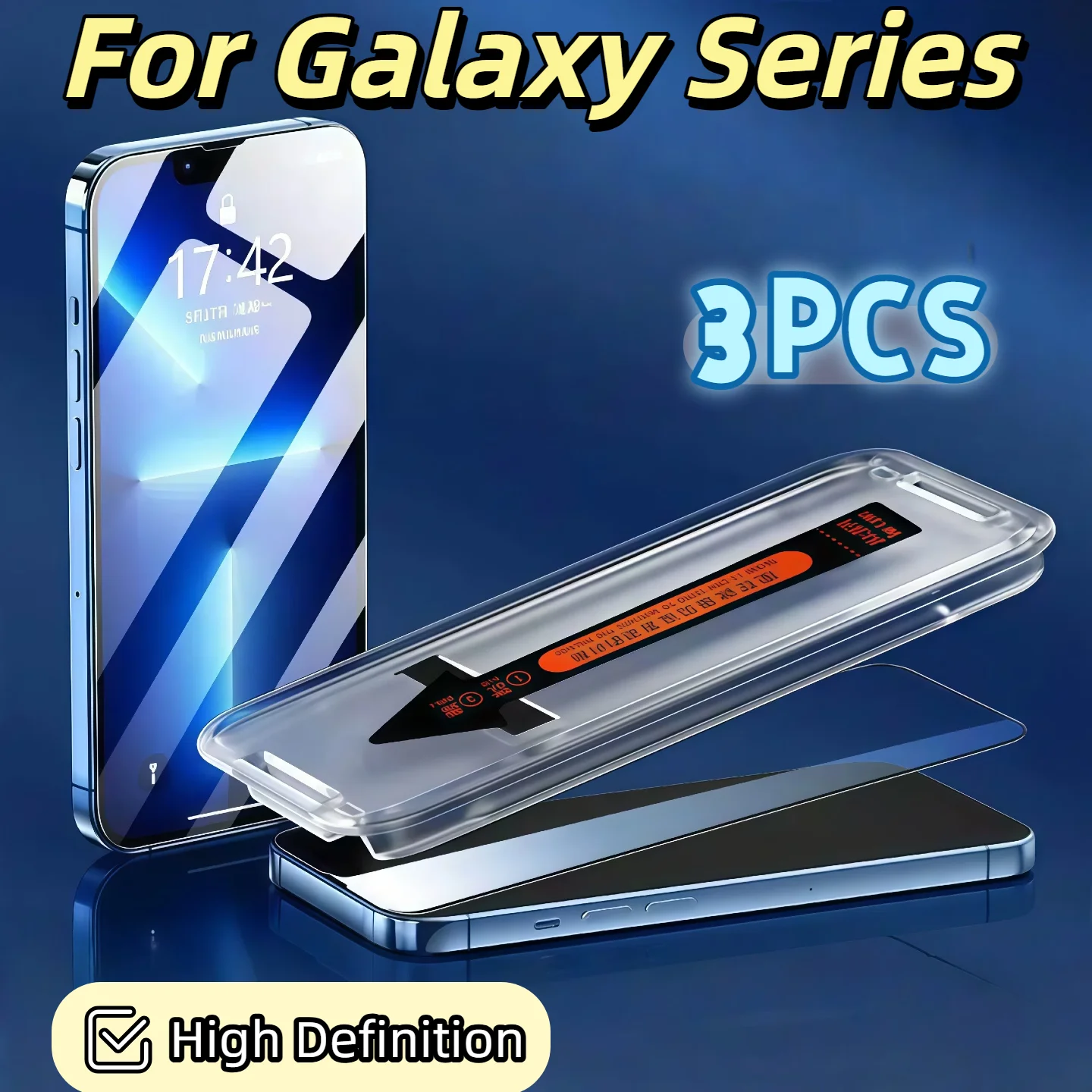 

3PCS Tempered Glass For Galaxy S25 S24 Ultra Plus S23 S22 Dust Free Screen Protector With Easy Install Kit Explosion Proof