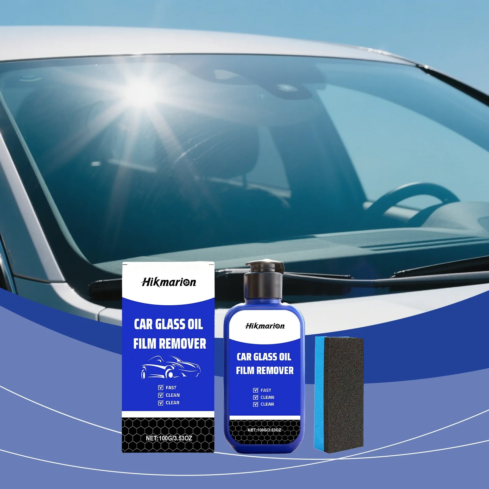 Car Glass Oil Film Remover Paste｜Say Goodbye Blurry Windshield Safe No‑Scratch Window Water Spot Cleaner