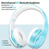 New Arrival Macaron Colors Stereo Audio Mp3 Bluetooth Headset Wireless Headphone Earphone Support SD Card with Mic Play 20 Hours