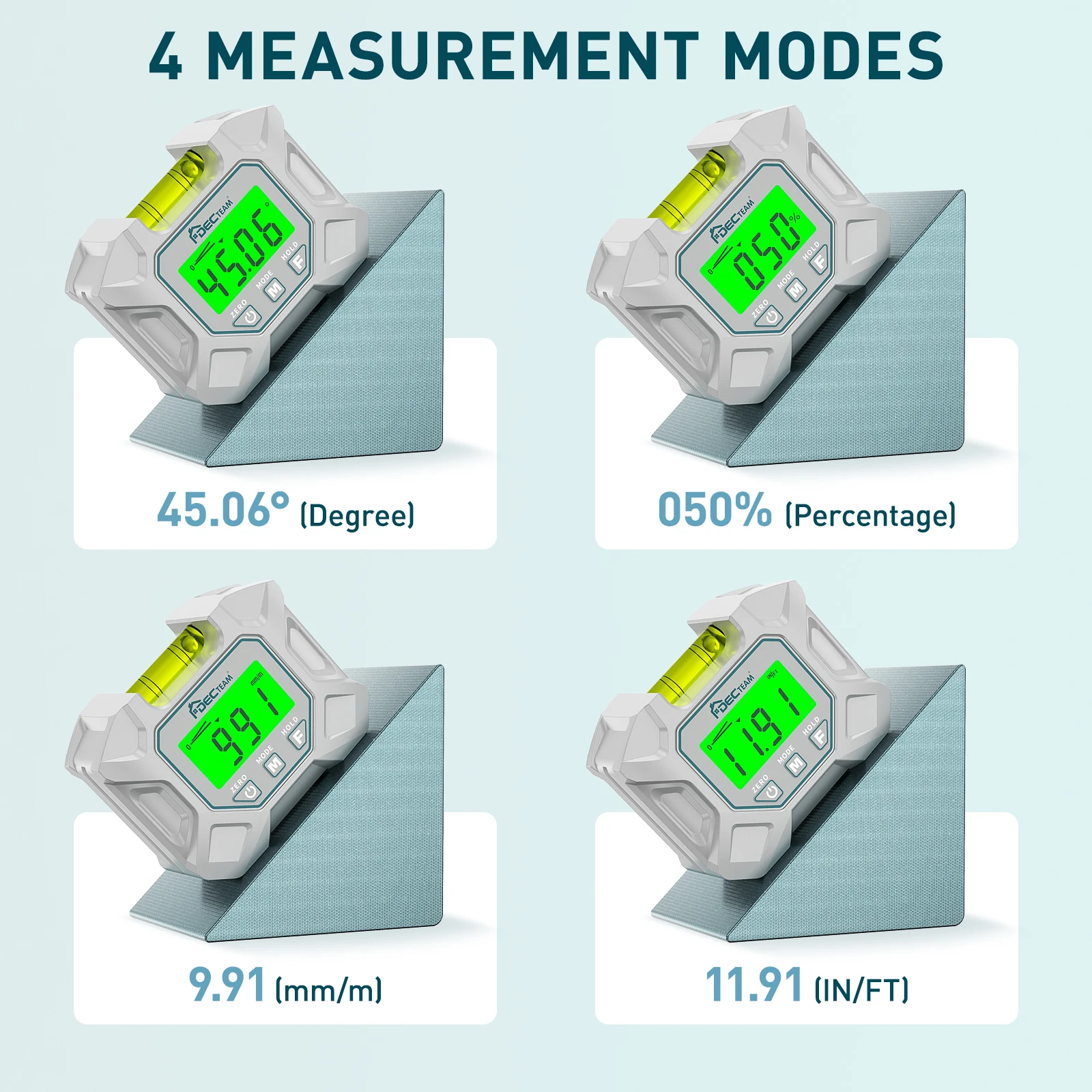 Decteam AG02 Laser Digital Angle Protractor Electronic Bubble Angle Finder Box Gauge Back light  inclinometer Measuring Tools