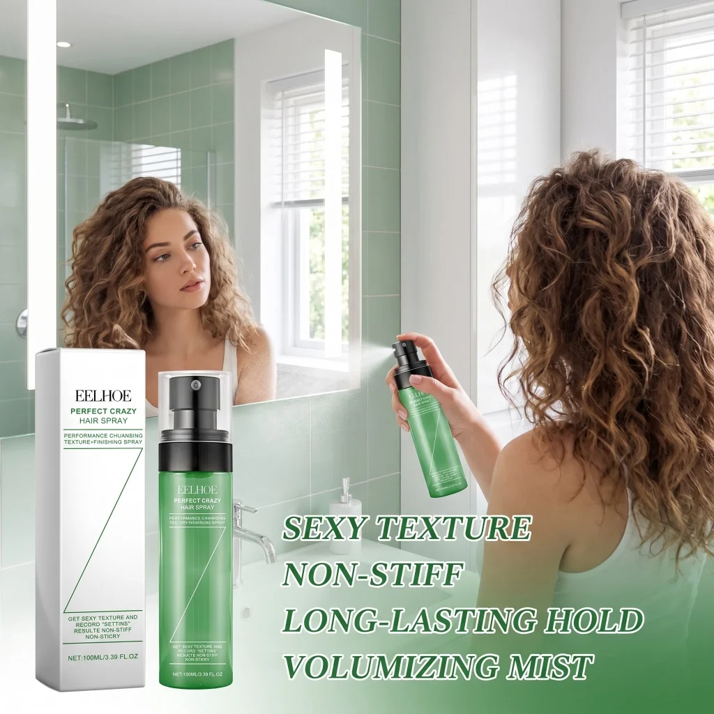 Fluffy Volumizing Hair Spray For Dry Strands Oil Control Refreshing Anti-Frizz Firm Hold Leave-In Styling Care