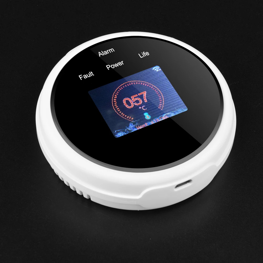 Tuya Wifi Leak With Temperature Function Combustible Gas Detectors Support Home Smart Life Natural Gas Alarm Sensor LCD Display - view 4