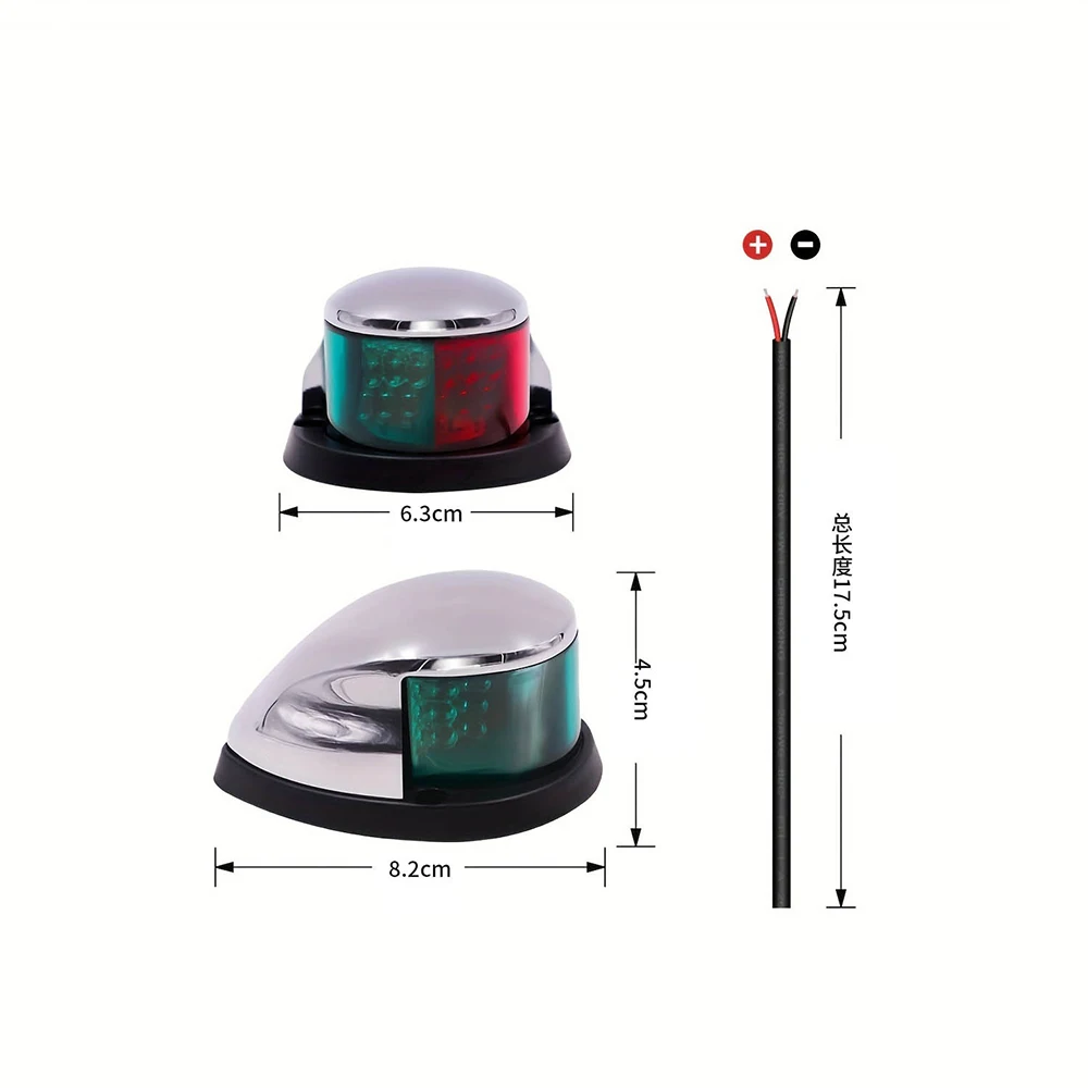 Led Bow Light Marine Navigation Lights Red Green Led Boat Light 12v Waterproof Sailing Signal Lamp Yacht Starboard Warning Light