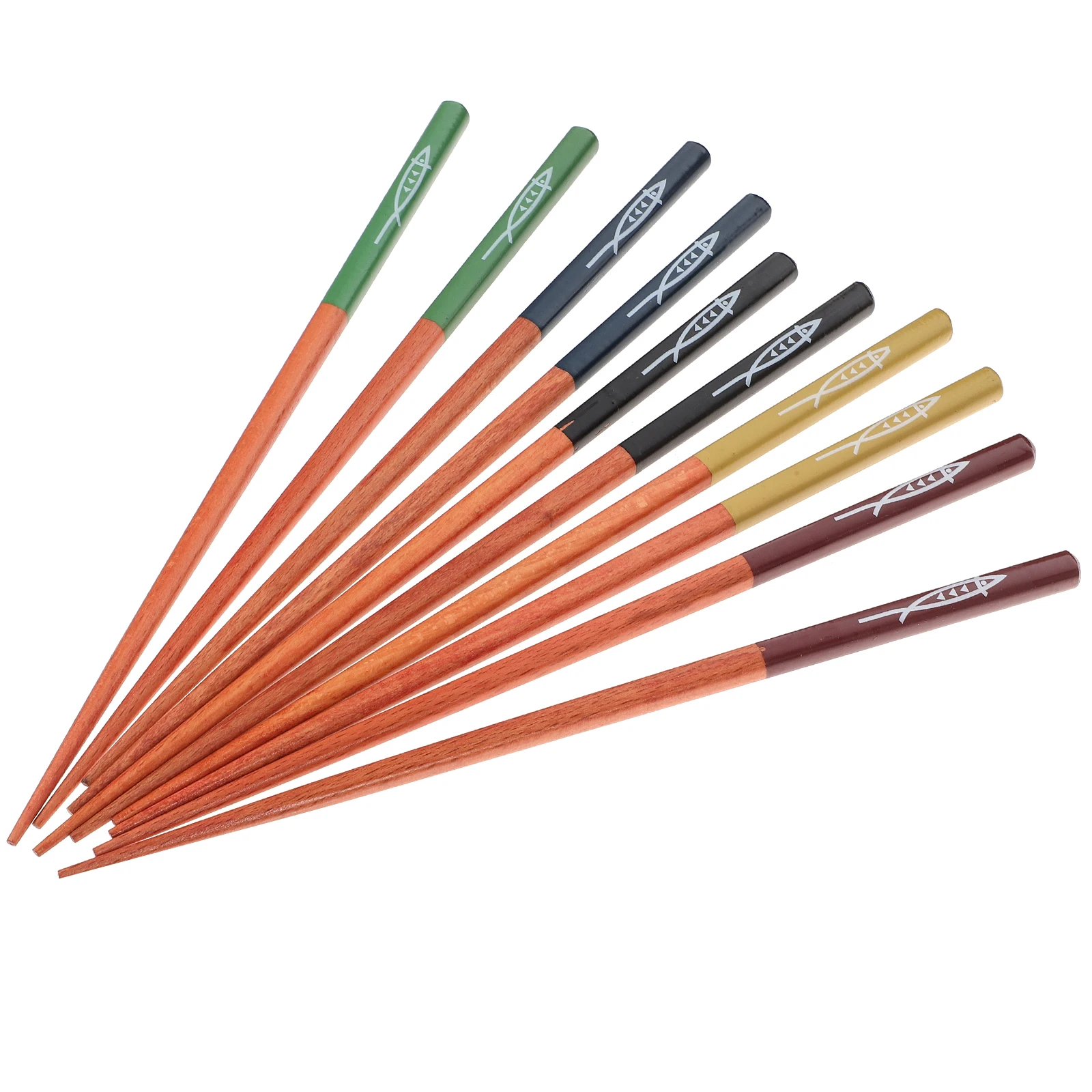 

5 Pairs Wooden Chopsticks 5 Colors Sushi Style Reusable Natural Solid Wood Straight Body Easy Clean Safe Home