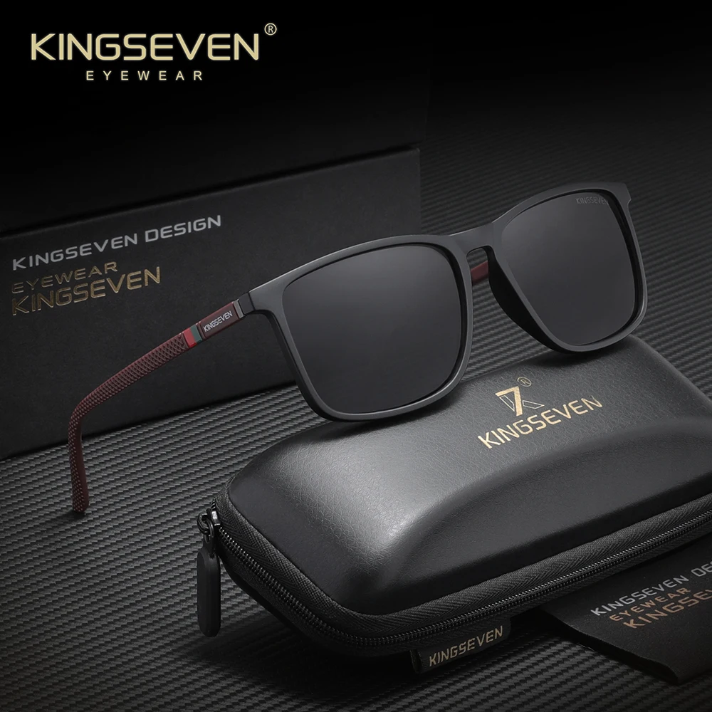 【セール中】KINGSEVEN ブランド長方形サングラス男性女性偏光抗 UV400 メガネ旅行アウトドアスポーツ眼鏡