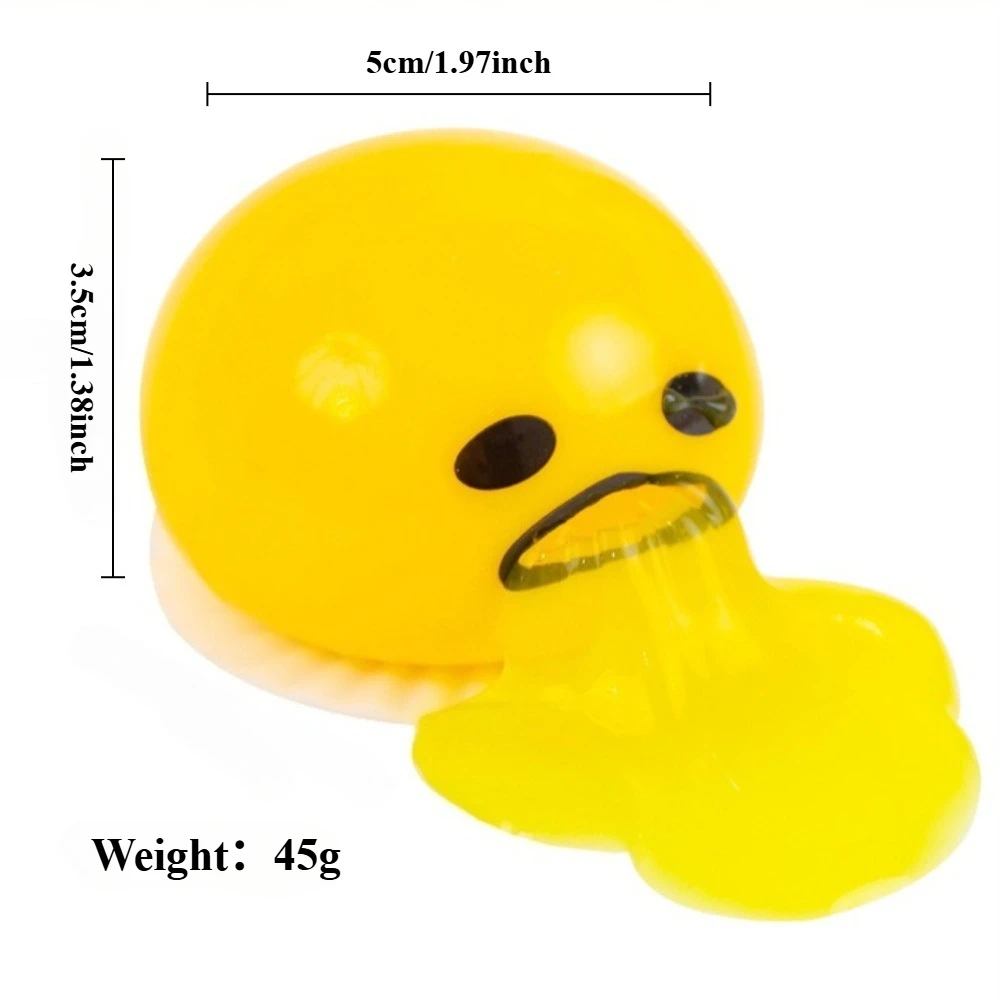 Balle anti-Stress drôle en jaune d'œuf, 2 pièces, jouet à presser pour soulager l'anxiété, jouet sensoriel Squishy Fidget pour enfants et adultes, cadeau Gag