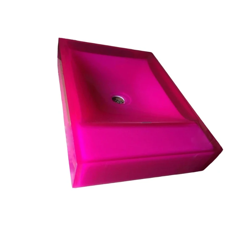Rectangular Colourful Resin Hand Washbasin Vanity Basin Counter Top Vessel Sink